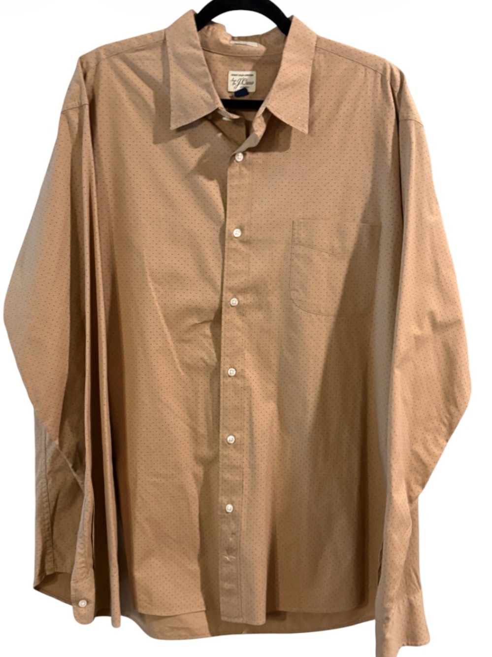 J.Crew Secret Wash Slim Shirt Men’s XL Tan Dots Stretch Button Down - Picture 2 of 13